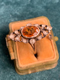 Late Victorian Citrine and Diamond Panel Ring