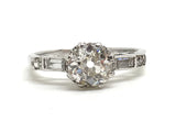 Certified Platinum Old Cut Diamond Engagement Ring - Ishy Antiques