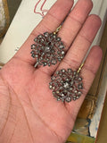18ct Gold and Silver Georgian Rose Cut Diamond Earrings