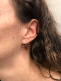 Reserved Georgian Flat Cut Garnet Earrings in Gold