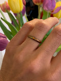 Reserved! 3 Enamel Silver Band with Floral Detail