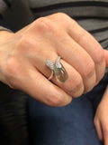 Prasiolite Quartz droplet 18ct Diamond ring