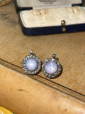 Reserved 18ct Gold and Silver Star Sapphire And Diamond Earrings