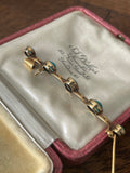 Early 20th Century Turquoise and Diamond Bar Brooch