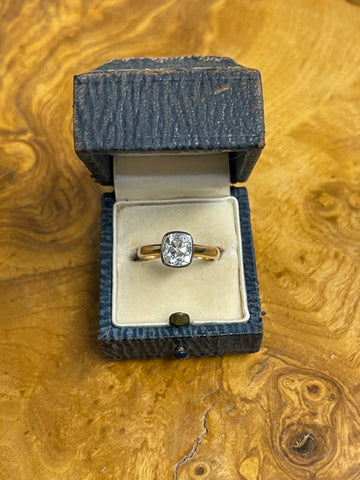 Reserved 1.50ct Old cut Cushion Diamond Ring
