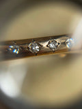 Russian 14ct Gold 5 Diamond Set Band