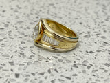 18ct Gold Diamond Navette Ring