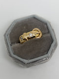 18ct Yellow Gold Diamond Buckle Ring