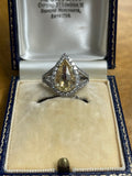 Yellow Diamond Pear Shaped Ring