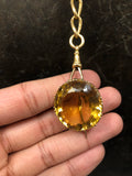 Giant 19th Century Citrine Brooch