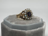 15ct Gold Georgian Garnet and Pearl Ring