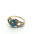 Gold Victorian Snake Turquoise and Diamond Ring - Ishy Antiques
