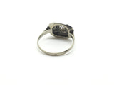 French Art Deco Diamond Ring 18ct Gold - Ishy Antiques