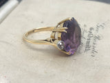 Platinum and 18ct Gold Amethyst & Diamond cocktail Ring