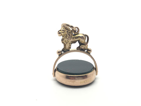 9ct Gold Lion Fob - Ishy Antiques
