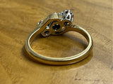 20th Century 18ct Gold Sapphire and Diamond Trilogy Ring