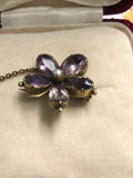 Victorian Amethyst Gold Pansy Brooch