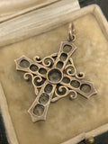 Early Victorian Rock Crystal and Diamond Cross Pendant
