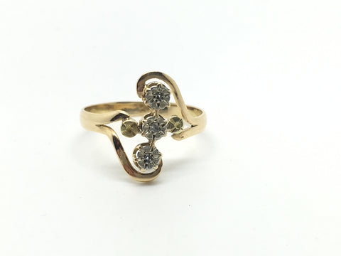 Antique French 18ct Gold Diamond Ring - Ishy Antiques