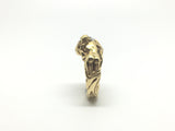 French Art Nouveau Two Nude Females Diamond Ring - Ishy Antiques