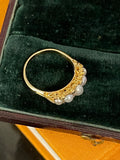 Reserved Victorian Pearl and Diamond Half Hoop
