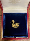 Reserved 18ct Gold Swan Brooch