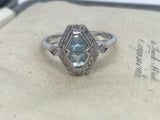 Aquamarine and Dimond Ring