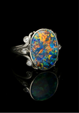 Part 2 Antique Platinum Black Opal Ring