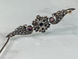 Reserved Edwardian Garnet and Diamond Winged Brooch