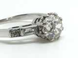 Certified Platinum Old Cut Diamond Engagement Ring - Ishy Antiques