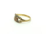 Reserved 15ct Gold Victorian Horse Shoe Coral and Pearl Ring - Ishy Antiques