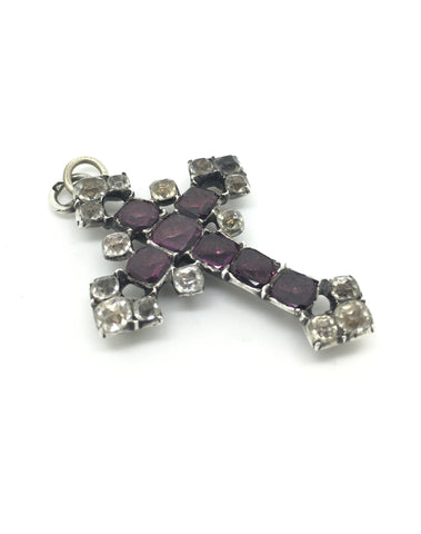 Georgian Garnet & Paste Cross Pendant - Ishy Antiques