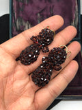 Georgian Garnet Glass Day and Night Earrings