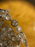 2/2 Victorian M Diamond and Pearl Monogram Brooch