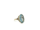 Reserved Large Aquamarine Cocktail Ring - Ishy Antiques