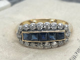 Edwardian 18ct Gold Sapphire and Diamond Ring