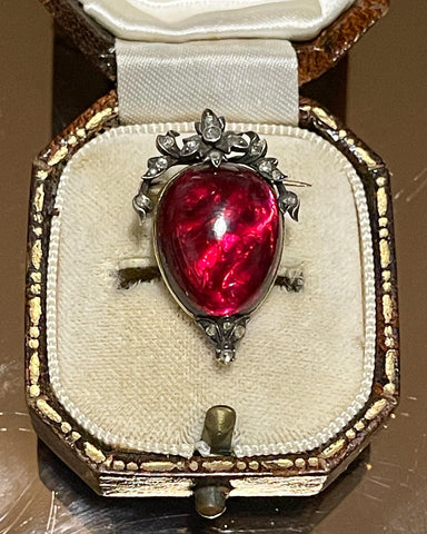 Private Sale D Heart Shaped Garnet Brooch