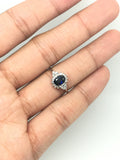 18ct Gold Sapphire and diamond cluster ring - Ishy Antiques