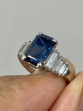 Reserved Platinum Sapphire and Diamond Dress Ring