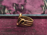 Unusual 9ct Gold Antique Snake Ring