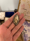 Georgian Sepia Miniature Navette Pendant