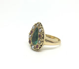 Early 18th Century Emerald, Ruby, Pearl and Diamond Solid Gold Ring - Ishy Antiques