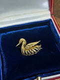 Reserved 18ct Gold Swan Brooch