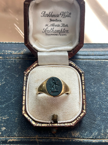 On hold 18ct Gold Lion Rampant Intaglio Ring