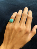 15ct Victorian Turquoise Button Ring