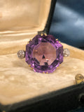Platinum and 18ct Gold Amethyst & Diamond cocktail Ring
