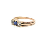 18ct Gold Diamond and Sapphire Ring - Ishy Antiques