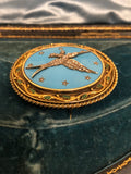 Victorian 18ct Gold Diamond Bird Locket Brooch