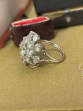 Platinum Diamond Cluster Ring 6.30cts