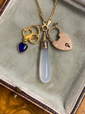 15ct Yellow Gold Georgian Chalcedony Drop Pendant